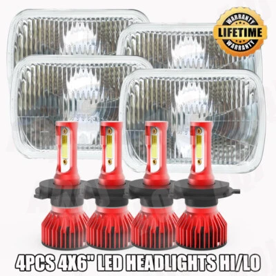 4pcs 4x6" LED Headlights Fit Pontiac Firebird Trans AM 1977 1978 1979 1980 1981 Foto 1 de 4
