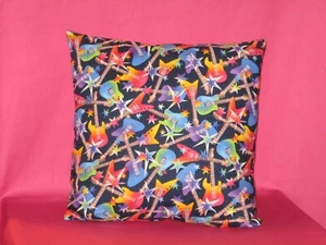 Handmade Throw Pillow Cover - 14" - Guitars - Multi color - Picture 1 of 2