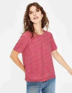 Boden Red White Polka Dot Spot Layered Split Back Nadia Blouse Top Size 14 VGC - Picture 1 of 9