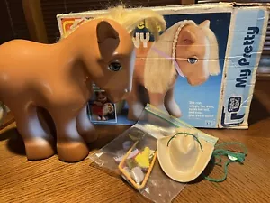 My Pretty Pony Toy Large Hasbro 10" W/ Box Hat & Accessories 1981 Vintage - Picture 1 of 15