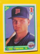 1990 SCORE CHUCK KNOBLAUCH 1ST ROUND DRAFT PICK RC #672 NM ROOKIE 