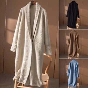 Mujeres Cárdigan Largo Blusa Abrigo Cálido Suéter Invierno Otoño Prendas exteriores Nuevo - Imagen 1 de 28