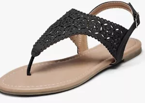 Women's Dream Pairs Medinie Black Rhinestone Sandals Size 11 NEW - Picture 1 of 7
