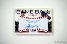 Christin Stewart Tate Matheny 2014 Panini USA Baseball #d /10 GAMEBALL DUAL AUTO