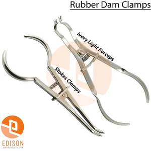 Dental Endodontische Gummi Dam Instrumente Stokes Klemme Elfenbein Licht Pinzette - 2 Stück - Bild 1 von 3