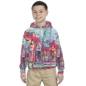Kids Hoodie Street Art Grafiti Hoodie Unisex For Children - Picture 1 of 4