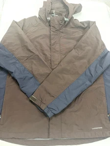 Lands' End XXL 50-52 Nylon Lightweight Raincoat with Hood - Brown - Picture 1 of 10