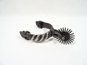 ANCIEN EPERON EN FER FORGE DECORE INCRUSTE ARGENT OLD SPUR WITH SILVER INLAY - Picture 1 of 12