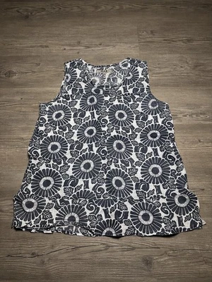 Vestido de lino para mujer talla grande floral ligero lino longitud media sin mangas Top” Foto 1 de 4