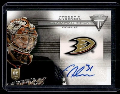 2013-14 Panini Titanium Autograph Rookie Frederik Andersen RC Auto Anaheim Ducks - Image 1 of 2
