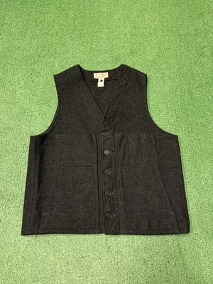 Vintage Filson Mackinaw Virgin Wool Vest Men’s Size 44 Charcoal Black USA Made - Image 1 of 4