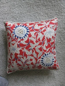 Ralph Lauren Wendekissen Cote D'azur + Dauneneinsatz ~ rot Sonnenblume/blau geblümt - Bild 1 von 6