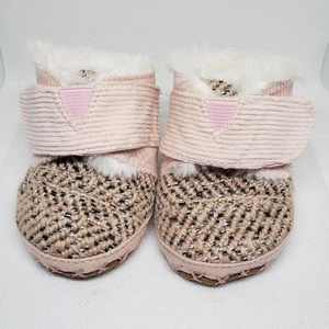 Toms Toddler Baby Shoes Cuna Pink Corduroy Tweed Hook and Loop Soft Lined Size 1 - Picture 1 of 8