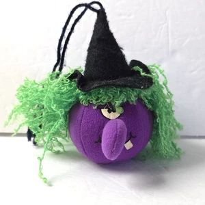 Vintage 1980s Russ Bouncing Boo Buddies Witch Plush Purple with Green Hair - Picture 1 of 4