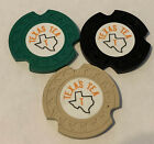 Lot of 3 Texas Tea Sample Casino Chips - Texas Illegal Club ? - Great Samples