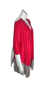 Dana Buchman Cardigan Open Front Lightweight Color Block XL Long Sleeve Flowy - Picture 1 of 16