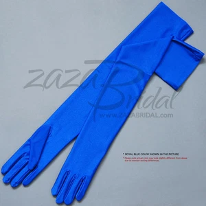 Guantes de vestir satinados de 23,5" de largo 4 vías elásticos acabado mate acabado ópera largo 16BL - Imagen 1 de 18