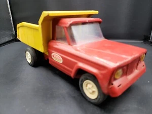 Vintage Tonka Jeep Dump Truck Red/Yellow 1960-70’s Pressed Steel Nice - Picture 1 of 6