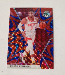 2019-20 Panini Mosaic Blue Reactive Prizm Russell Westbrook #134 Houston Rockets - Picture 1 of 2