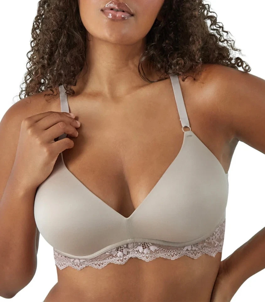 Maidenform 36D Your Lift Wireless Lace Trim Bra DM1196 Women's Pink T-Shirt