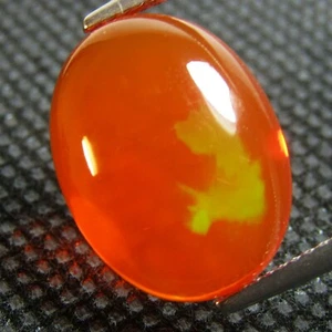 7.20Ct Natural Color Play Ethiopian Orange Opal Oval Cabochon Loose Gem REF VOD - Picture 1 of 4