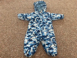 Small Wonders Boys Blue Fleece Camo Snowsuit 3-6M - Picture 1 of 4