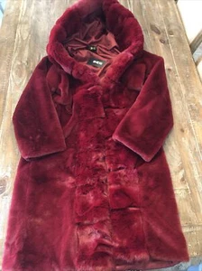 Fhillinuo Faux Fur Thick Hooded Coat Red XXL - Picture 1 of 1