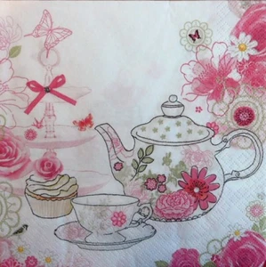 4 servilletas de papel individuales jarra para taza de té para manualidades decoupage y mesa 28 - Imagen 1 de 2