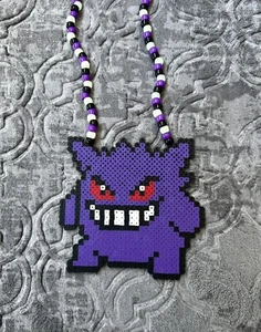 ๐ฅ NEW Gengar Kandi Perler Necklace EDM EDC Fest Rave Dance - Picture 1 of 2