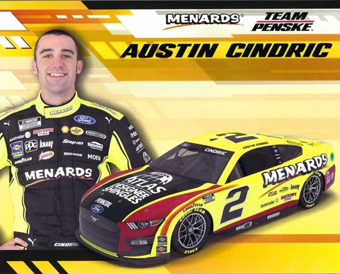 2022 AUSTIN CINDRIC “ATLAS SHINGLES / MENARDS” #2 NASCAR CUP SERIES POSTCARD Cover