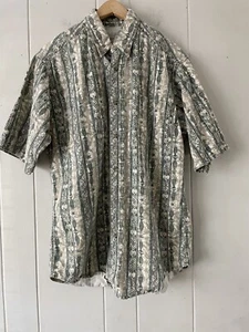 Vintage Woolrich Shirt Short Sleeve Button Down Fish Print Casual Men’s Medium - Picture 1 of 8
