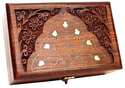 Handmade Wooden Jewelry Box for Women  7 inches US - Image 1 of 3