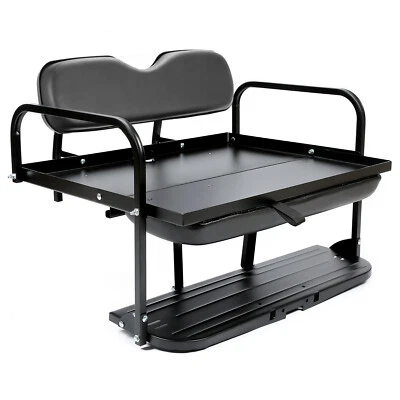 For EZGO Marathon Pre-1994 Golf Cart Flip Folding Rear Back Seat Kit Black - Image 1 of 4