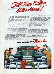 Nash Ambassador 1947 ""todavía 4 millones de millas por delante"" anuncio original impreso en color - Imagen 1 de 1
