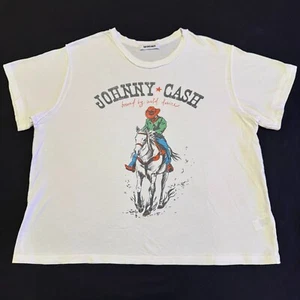 Daydreamer Damen Johnny Cash Oversized Boxy T-Shirt Erwachsene XL / 1X Western Rodeo - Bild 1 von 9