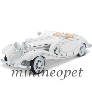 MAISTO 1936 MERCEDES BENZ 500 K TYPE SPECIALROADSTER 1/18 DIECAST WHITE 36055