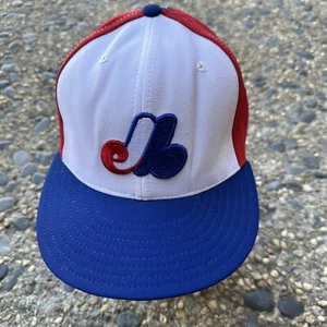 Vintage 90s New Era Montreal Expos Pro Model Diamond Collection Hat Cap Fitted - Picture 1 of 7