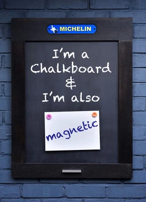 Blackboard, chalkboard or menu board made from oak wood & vintage Michelin sign - Image 1 of 4