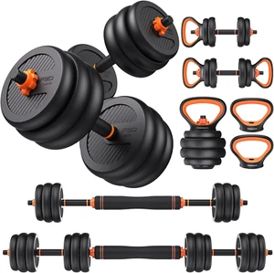 Adjustable Dumbbells Set 20-90LB 5-in-1 Weights, Barbell, Kettlebell, Home Gym F - Picture 1 of 17