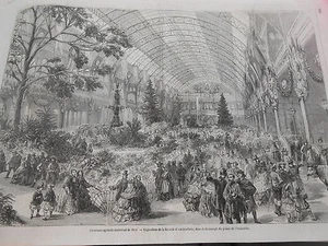 Gravure 1856 - Exposition de la société d'Horticulture - Imagen 1 de 1