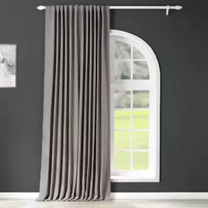 Neutral Grey Solid Extra Wide Room Darkening Curtains- 100 In. W X 120 In. L Rod - Picture 1 of 12