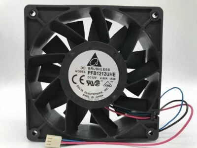 DELTA PFB1212UHE -R00 DC12V 4.80A 120mm high air volume cooling fan 3pin - Image 1 of 3