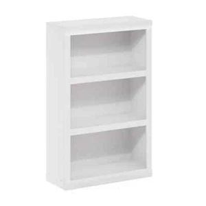 38.98 in. Tall White Wood 3-Shelf Bookcase - Picture 1 of 6