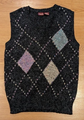 Chaleco Suéter Bachrach Vintage Para Hombre Argyle Grandpa - M Foto 1 de 3