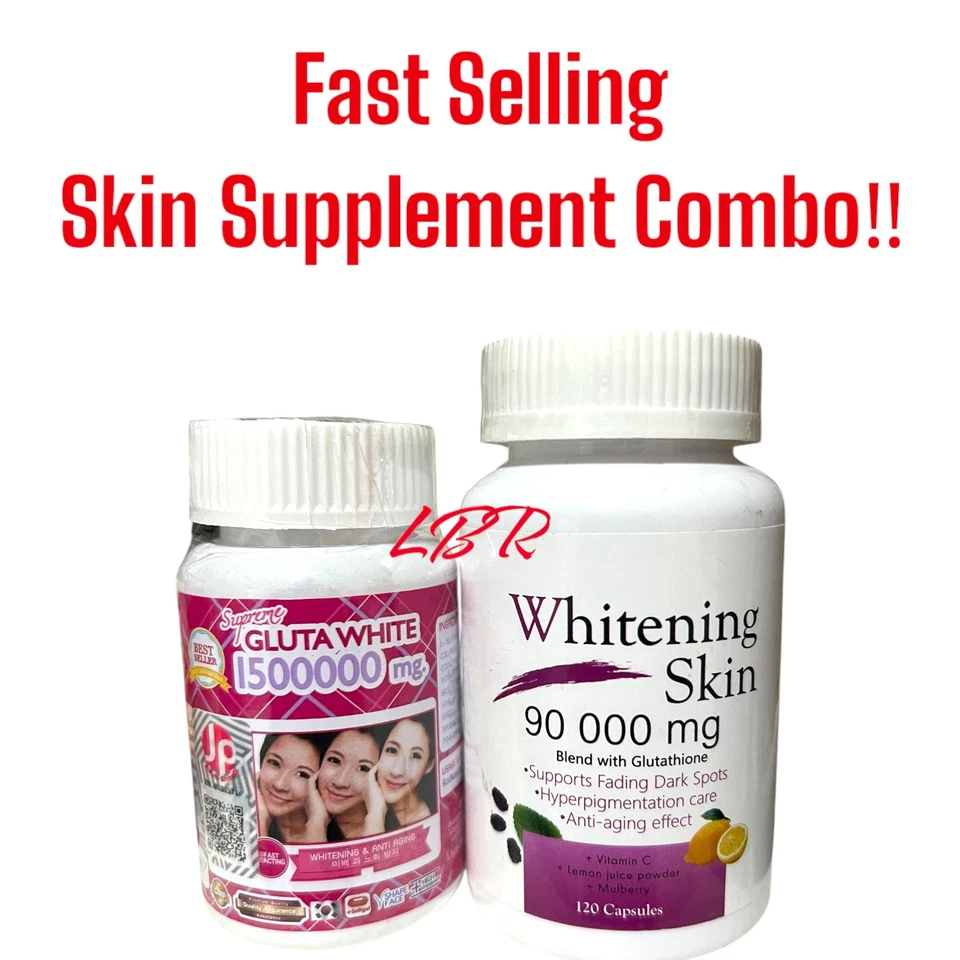 X1 Supreme Gluta Softgel Blanco + Piel Blanca 90000 X1. Combo de suplemento para la piel👌 Foto 1 de 1