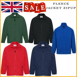 Premium dicke schwere Microfleece Herrenjacke Reißverschluss - EINFARBIG ANTI PILLE WARMER MANTEL - Bild 1 von 32