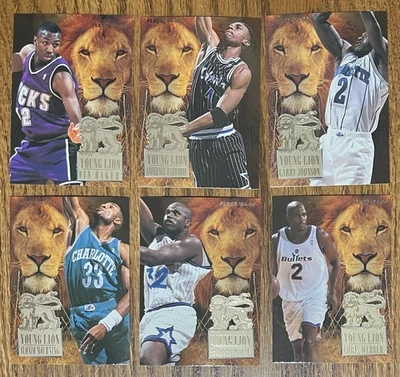 Fleer 94-95 YOUNG LION Basketball 6 Card Set Shaquille O'Neal Anfernee Hardaway - Image 1 of 2