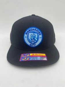 NWT Manchester City Flat Brim Snapback Hat Fan Ink Official Licensed - Picture 1 of 8