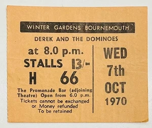 Boleto Eric Clapton Derek & the Dominos Winter Gardens Bournemouth 7 de octubre de 1970 - Imagen 1 de 1