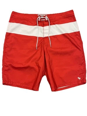 Abercrombie & Fitch Men’s Large Red White Swim Trunks Shorts Beachwear - Image 1 of 4